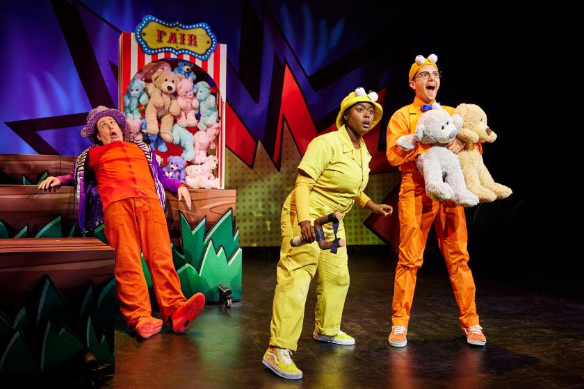 Brian Owen, from left, Markia Nicole Smith and Dan Rosales in "Cat Kid Comic Club: The Musical."