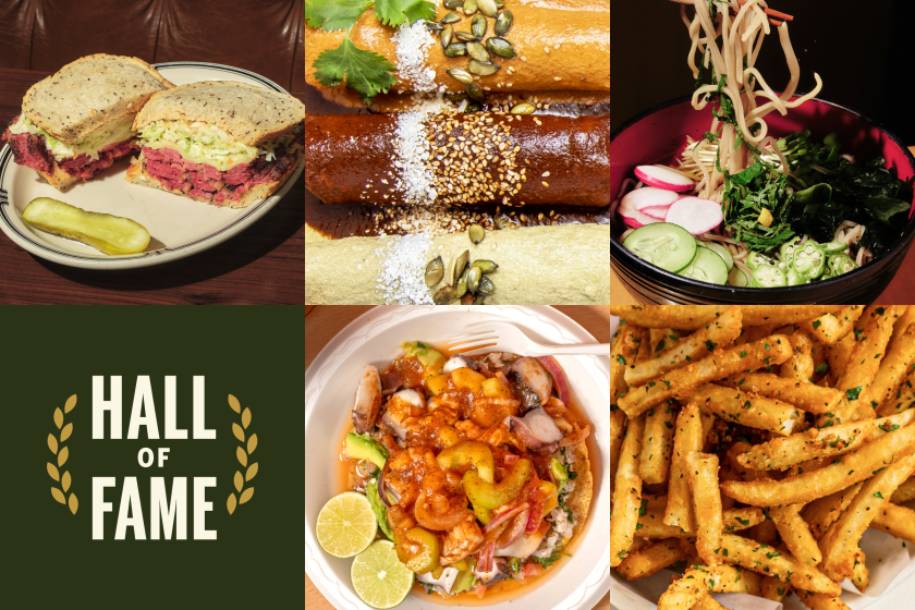 Collage of Hall of Fame food photos