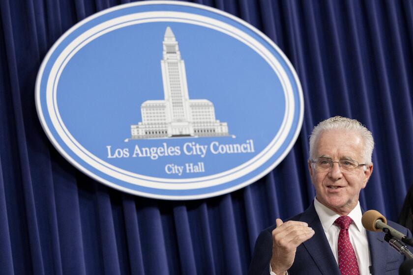 Los Angeles, CA - November 29: Los Angeles City Council President Paul Krekorian talks about an upcoming vote to send an independent redistricting proposal to the November 2024 ballot during a press conference on Wednesday, Nov. 29, 2023 in Los Angeles, CA. (Brian van der Brug / Los Angeles Times)