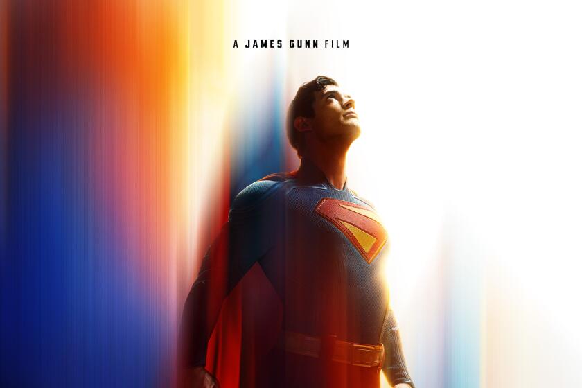 a movie poster of a flying man wearing a red cape