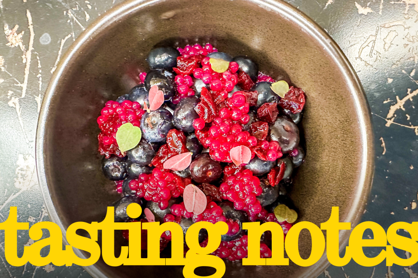 Berries over a layer of coconut yogurt, one of the breakfast dishes at Destroyer in Culver City